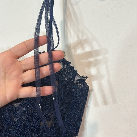 New hello Gorgeous Neptune navy corset upper prom dress gown women’s size 2 - Picture 5 of 9